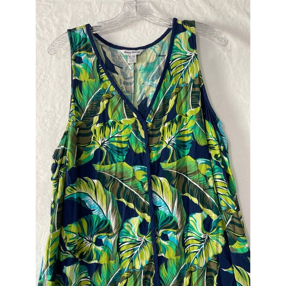 Tommy Bahama Womens XL Lovely Leaves Tropical Palm Midi Shift Dress Resort - Picture 4 of 8